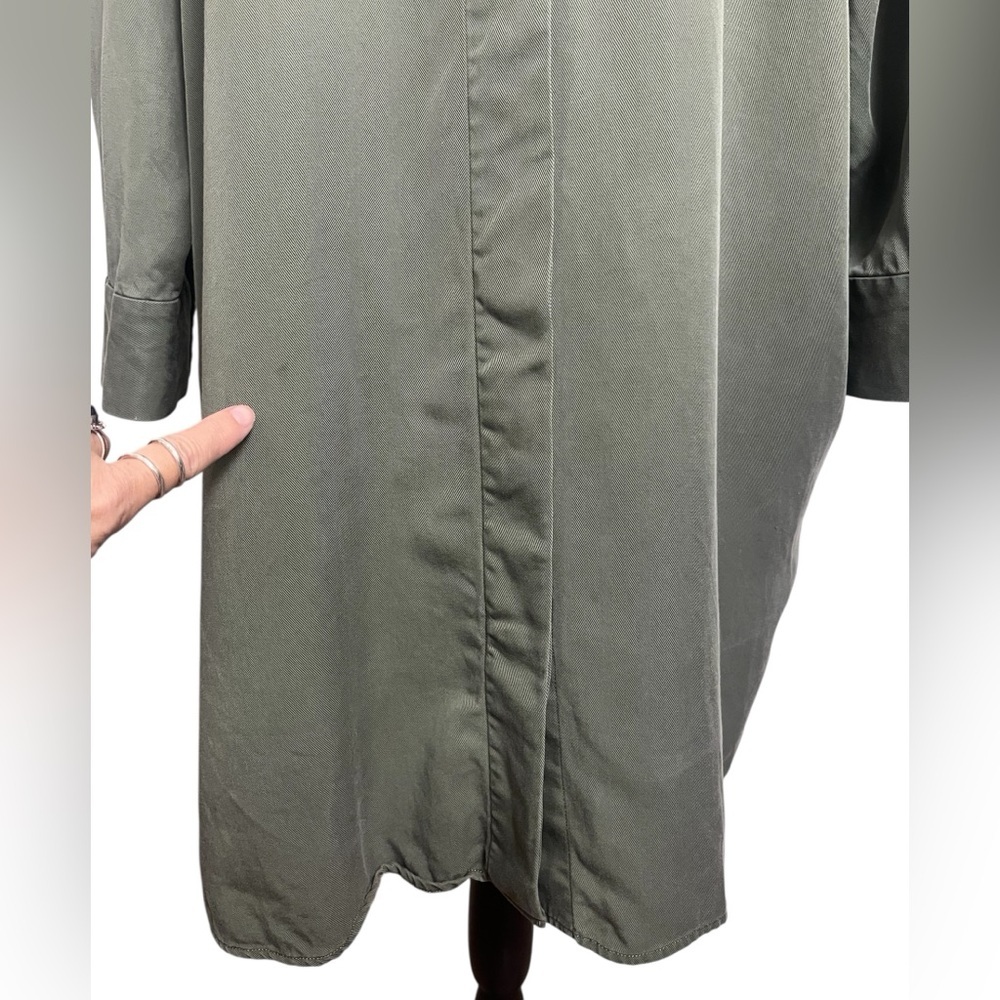 COS Army Green Minimalist Shirt Dress Tunic Size 44 US 12 - Picture 6 of 12